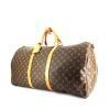 Bolsa de viaje Louis Vuitton Keepall 60 cm en lona Monogram y cuero natural - 00pp thumbnail