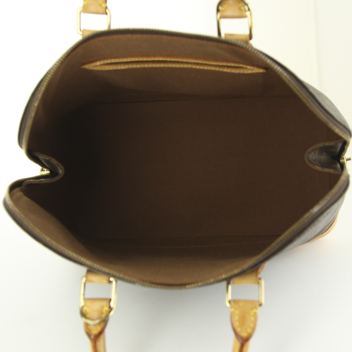 Borsa Louis Vuitton Alma in tela monogram e pelle naturale - Detail D2