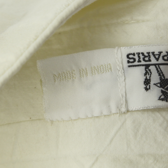 Shopping bag Hermes Amedaba Diago in tela beige e pelle marrone - Detail D4