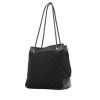 Gucci shoulder bag in black monogram canvas and black leather - 00pp thumbnail