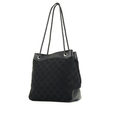 Bolso bandolera Gucci en lona Monogram negra y cuero negro