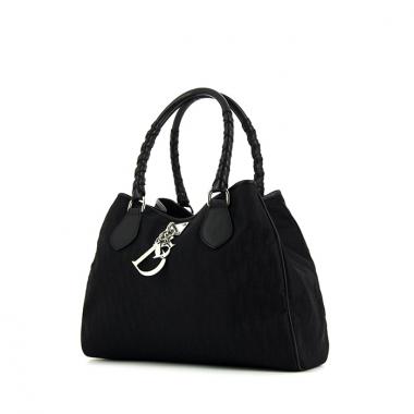 Dior handbag in black canvas and black leather