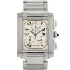Cartier Tank Française Chrono watch in stainless steel Ref:  2303 Circa  1990 - 00pp thumbnail