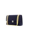Chanel Vintage handbag in blue jersey canvas - 00pp thumbnail
