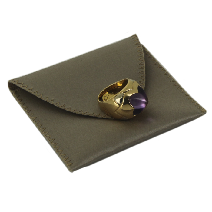 Bulgari Pyramide ring in yellow gold and white gold and in amethyst - Detail D2