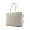 Hermes Plume large model handbag in beige canvas and white togo leather - 00pp thumbnail