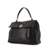 Yves Saint Laurent Muse Two large model handbag in black grained leather and black suede - 00pp thumbnail
