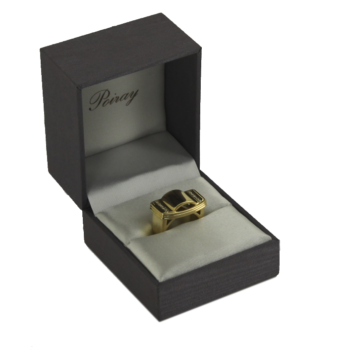 Anello Poiray Godron in oro giallo e diamanti - Detail D2