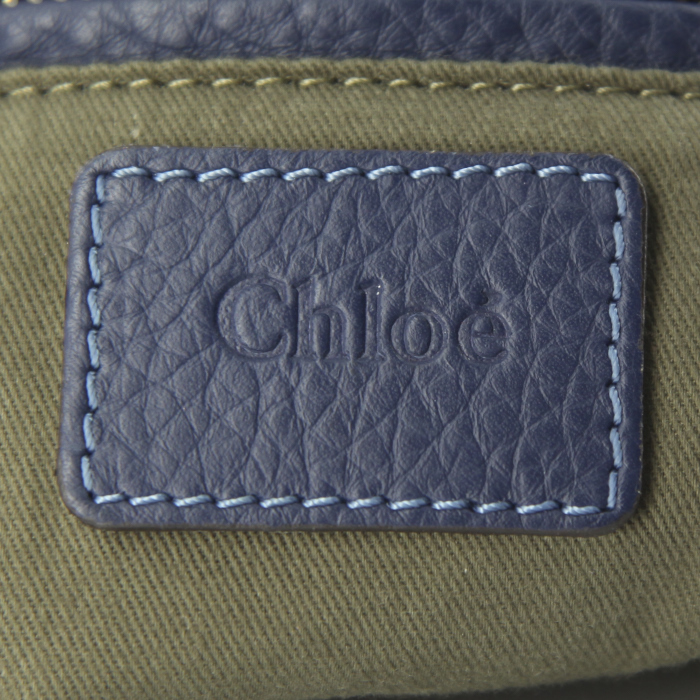 Sac à main Chloé Marcie en cuir grainé bleu - Detail D3