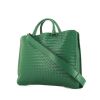 Borsa portadocumenti Bottega Veneta in pelle intrecciata verde - 00pp thumbnail