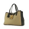 Miu Miu handbag in beige canvas and dark blue leather - 00pp thumbnail