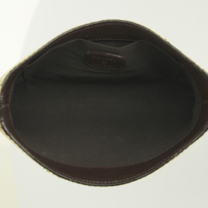 Pochette Chanel in vimini beige - Detail D2