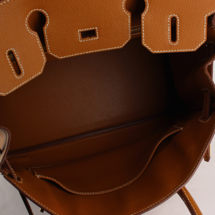 Borsa Hermes Birkin 30 cm in pelle Epsom gold - Detail D2