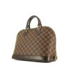 Bolso de mano Louis Vuitton Alma en lona a cuadros ébano y cuero marrón - 00pp thumbnail