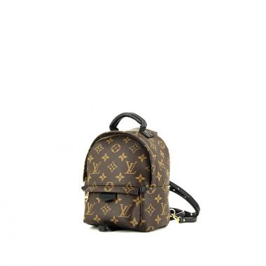 Mochila Louis Vuitton en lona Monogram marrón y cuero negro