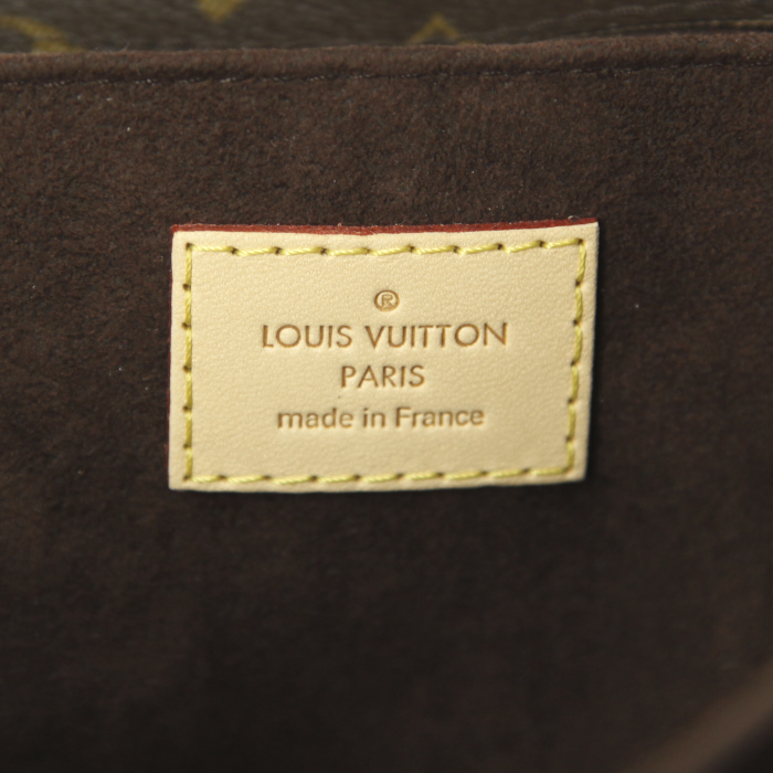 Borsa a tracolla Louis Vuitton Metis in tela monogram marrone e pelle naturale - Detail D4