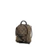 Louis Vuitton Palm Springs Backpack Mini shoulder bag in brown monogram canvas and black leather - 00pp thumbnail