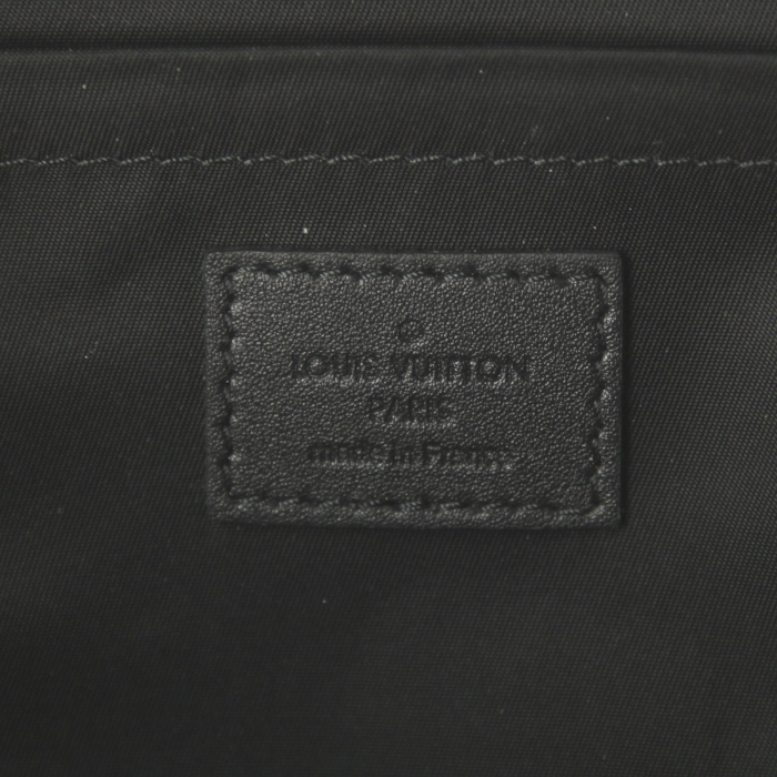 Louis Vuitton Palm Springs Backpack Mini shoulder bag in brown monogram canvas and black leather - Detail D3