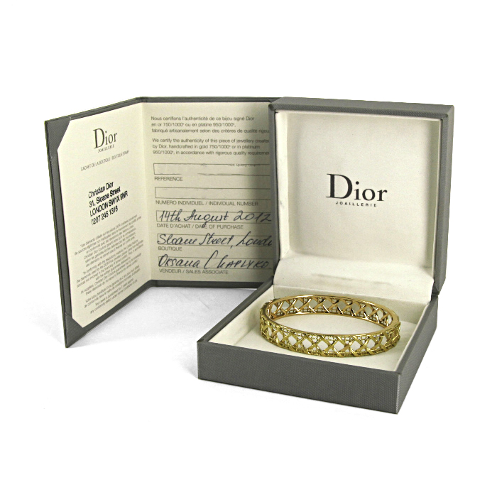 Brazalete rígido que se puede abrir Dior My Dior en oro amarillo