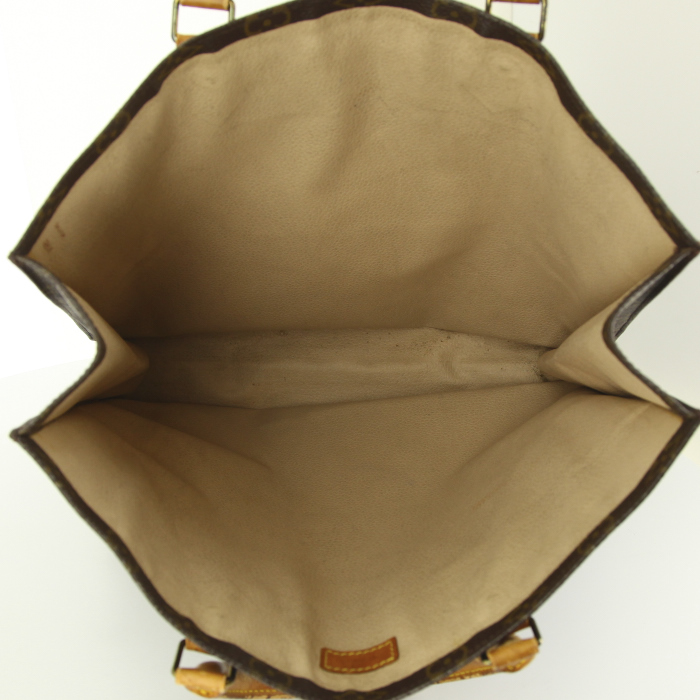 Sac cabas Louis Vuitton grand modèle en toile monogram et cuir naturel - Detail D2