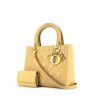 Sac à main Dior Lady Dior moyen modèle en cuir cannage beige - 00pp thumbnail