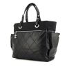 Chanel Grand Shopping shopping bag in black quilted canvas and black leather - 00pp thumbnail