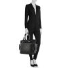 Bolso Cabás Chanel Grand Shopping en lona acolchada negra y cuero negro - Detail D1 thumbnail