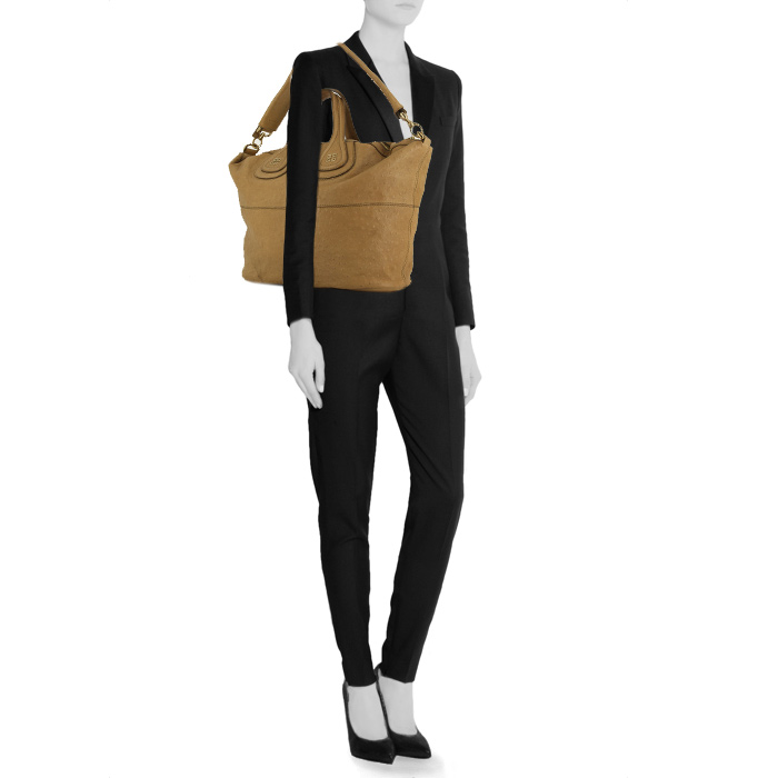 Sac à main Givenchy Nightingale en cuir beige - Detail D2