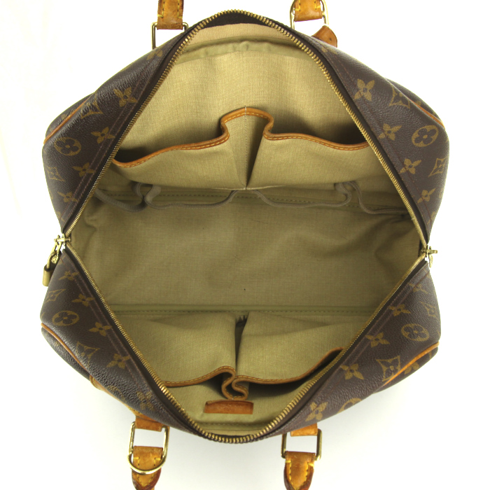 Bolso de mano Louis Vuitton Deauville en lona Monogram y cuero natural - Detail D2