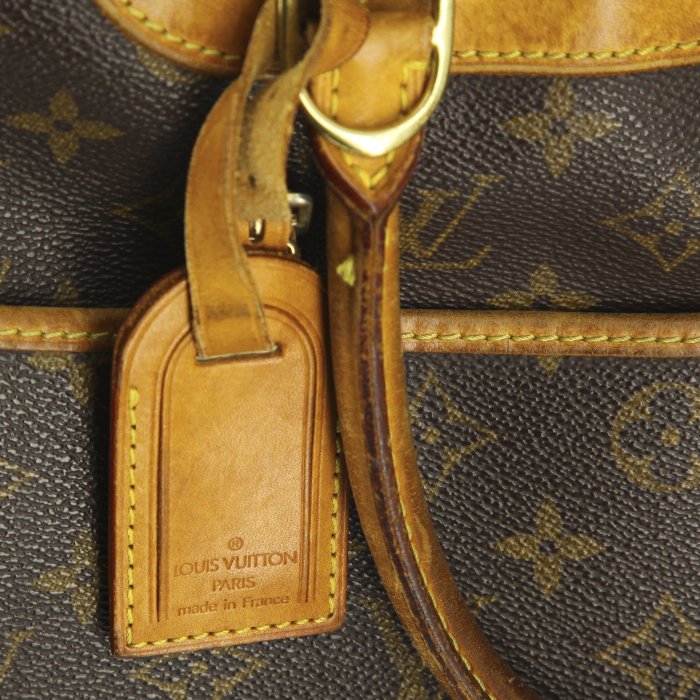 Bolso de mano Louis Vuitton Deauville en lona Monogram y cuero natural - Detail D4