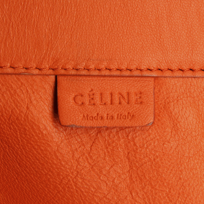 Sac cabas Celine en cuir orange - Detail D3