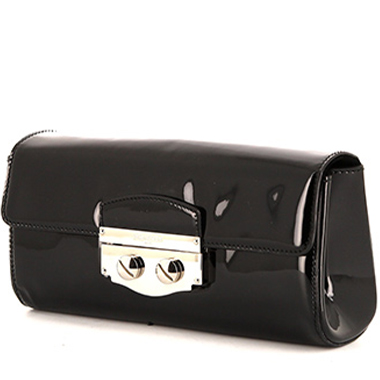 Bolsito de mano Saint Laurent Le Sixième en charol negro