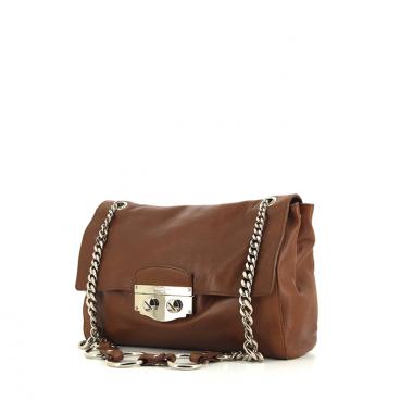 Bolso para llevar al hombro Saint Laurent Le Sixième en cuero marrón