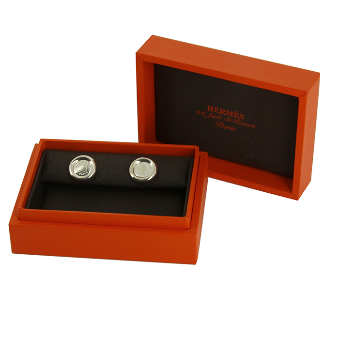 Hermes Clou de selle earrings in silver - Detail D2