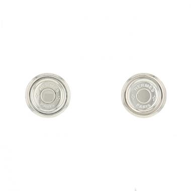 Hermes Clou de selle earrings in silver