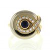 Tabbah Beret ring in white gold,  yellow gold and diamonds and in sapphire - 360 thumbnail