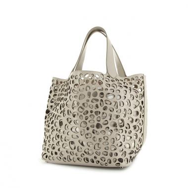 Sac cabas Alaia en cuir beige-rosé