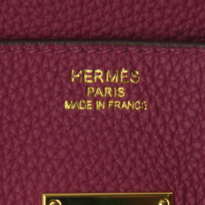 Bolso de mano Hermes Birkin Shoulder en cuero togo violeta Anemone - Detail D3