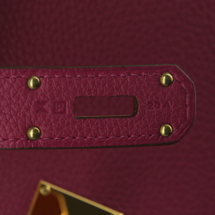 Borsa Hermes Birkin Shoulder in pelle togo viola Anemone - Detail D4