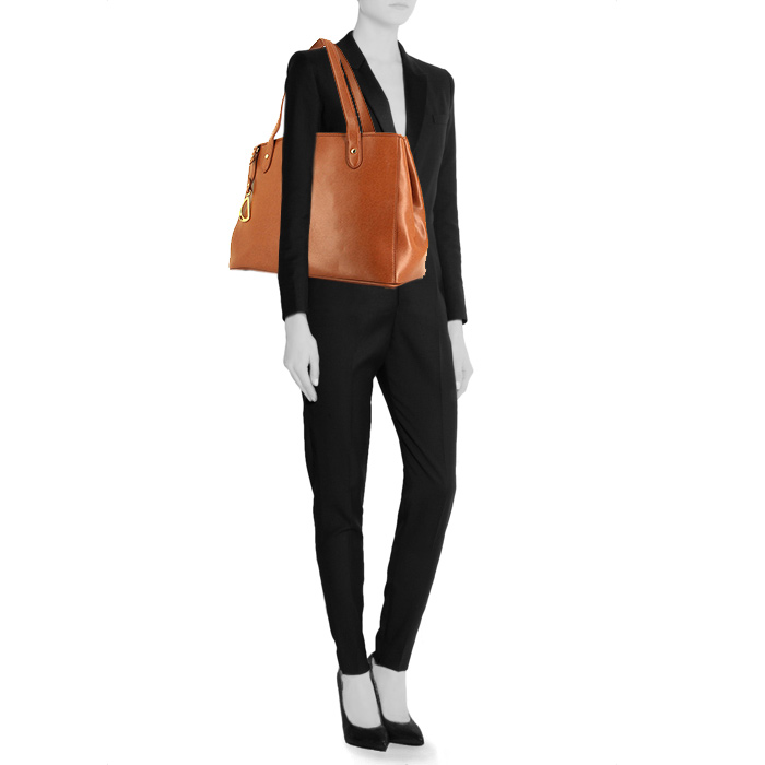 Shopping bag Ralph Lauren in pelle marrone - Detail D1