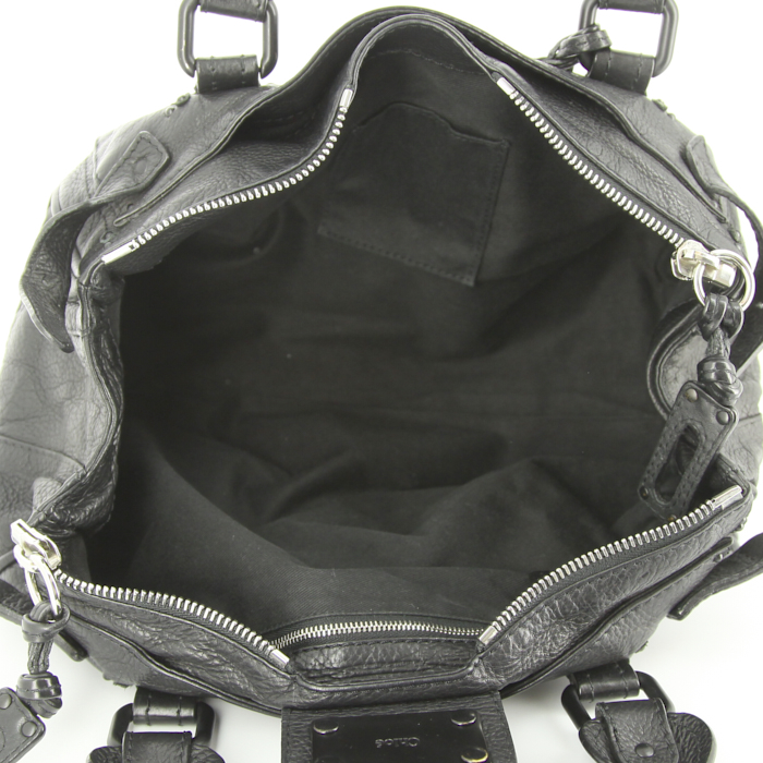 Borsa Chloé Paddington in pelle martellata nera - Detail D2