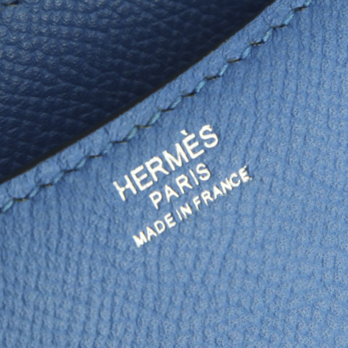 Bolso bandolera Hermes Hermes Constance en cuero epsom azul - Detail D3