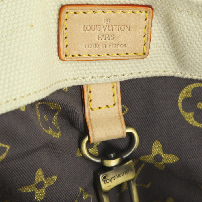 Louis Vuitton shopping bag in beige canvas - Detail D3