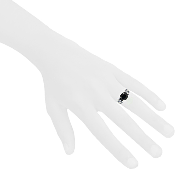 Bague Mauboussin Nuit D'Amour en or blanc,  diamants et saphirs - Detail D1
