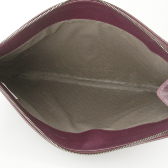 Pochette Bottega Veneta in pelle intrecciata bordeaux - Detail D2