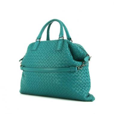 Bolso de mano Bottega Veneta en cuero trenzado azul Lagon