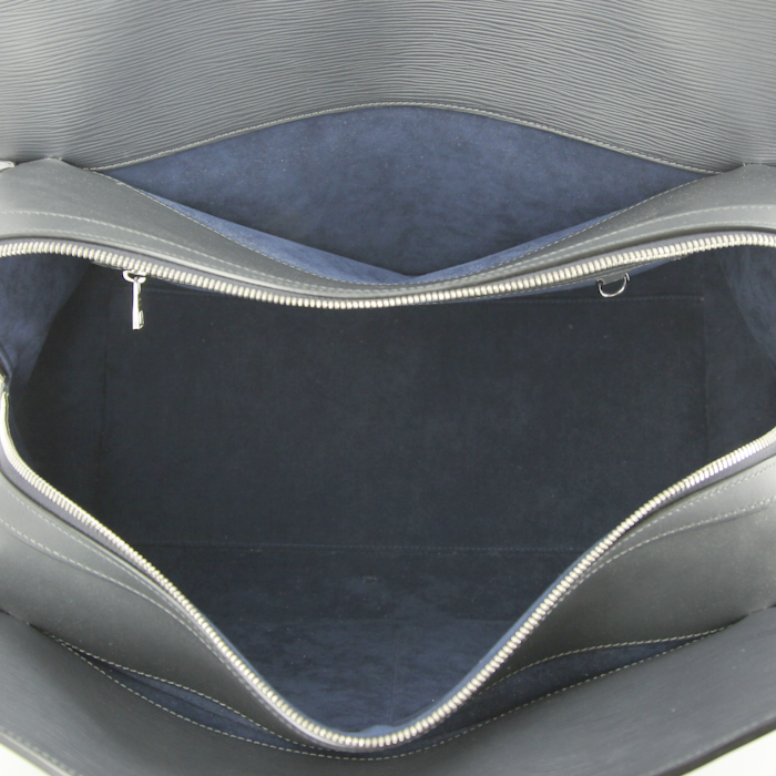 Louis Vuitton Weekend travel bag in grey blue epi leather - Detail D2