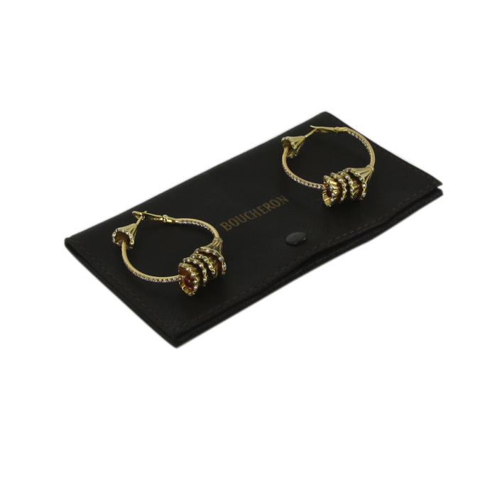 Orecchini Boucheron Exquises confidences in oro giallo,  diamanti e rubino - Detail D2