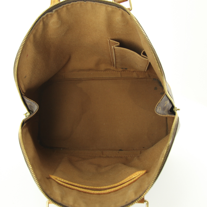 Bolso de mano Louis Vuitton Alma en lona Monogram y cuero natural - Detail D2