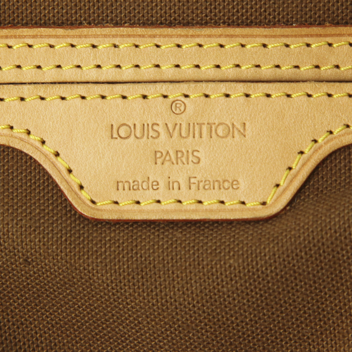 Sac à dos Louis Vuitton Soho en toile damier ébène et cuir naturel - Detail D3